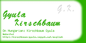 gyula kirschbaum business card